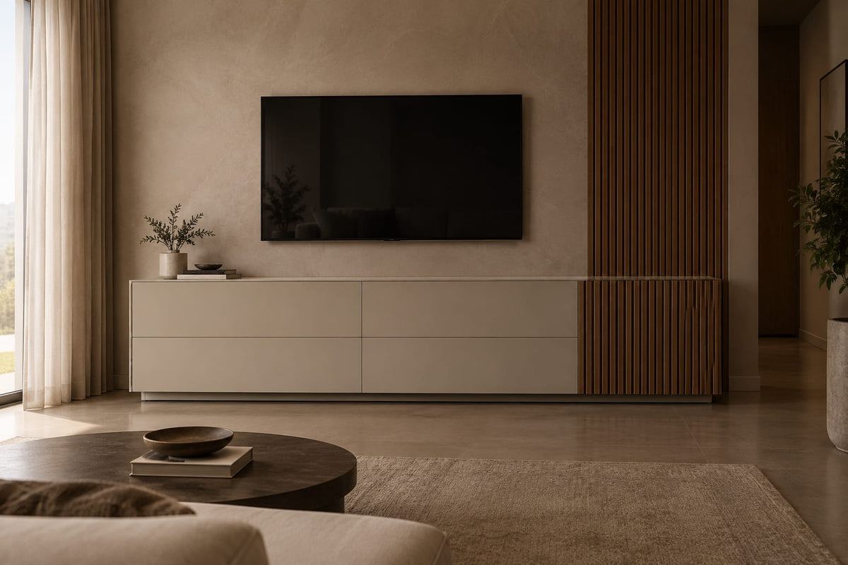 Mueble con iluminación LED apagada