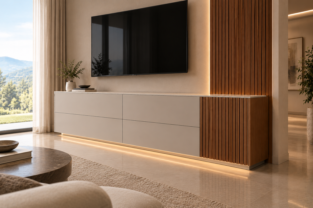Vista en perspectiva del mueble
